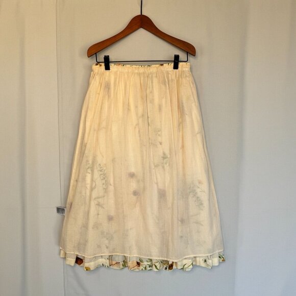 H&M Conscious Meadow Flowers Collection Butter Yellow Long Midi  Skirt Size M - Picture 9 of 14